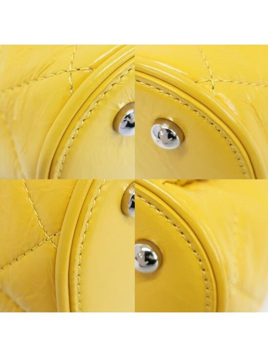 Chanel Backpack Rucksack Sac Chain Shoulder Yellow Silver Hardware main image 5